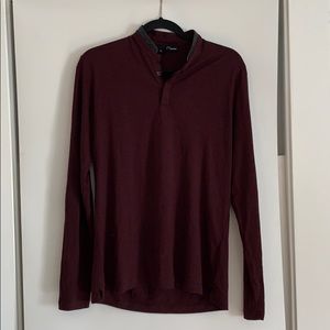 The Kooples Burgundy w Faux Leather Collar